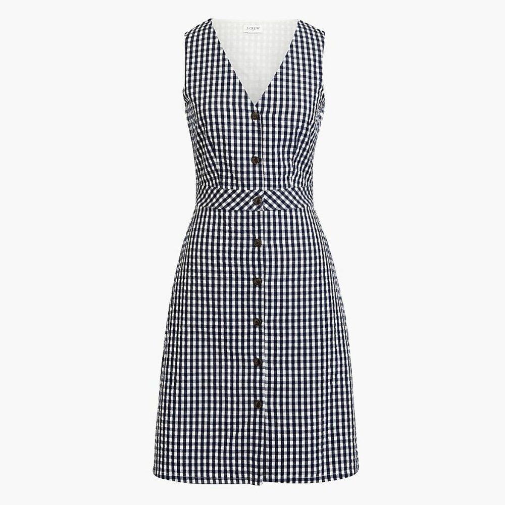 Navy and White J. Crew Factory Gingham Dress (NWT)